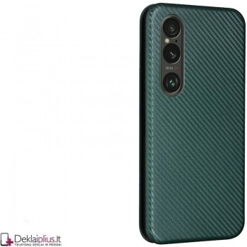 Carbon atverčiamas dėklas - žalias (Sony Xperia 1 VI)